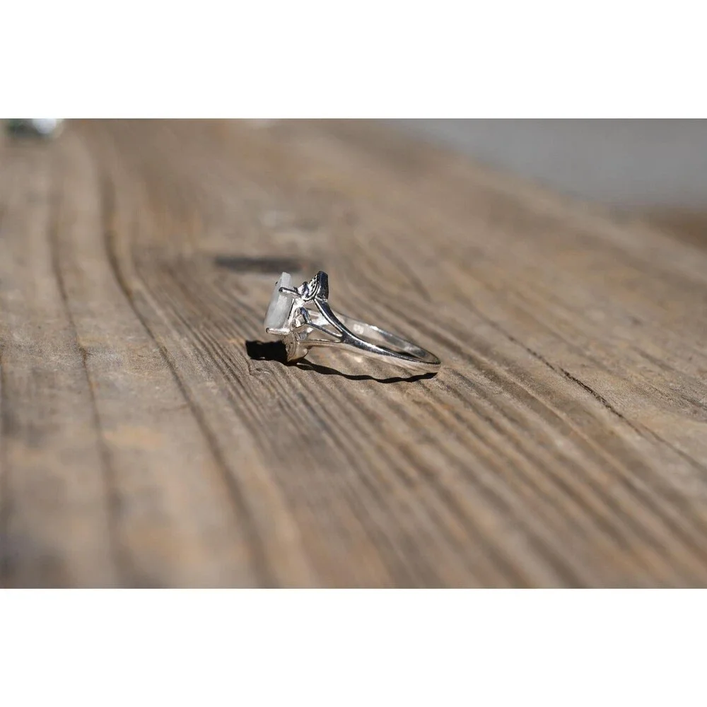 Engagement ring Moonstone sterling silver ring American made